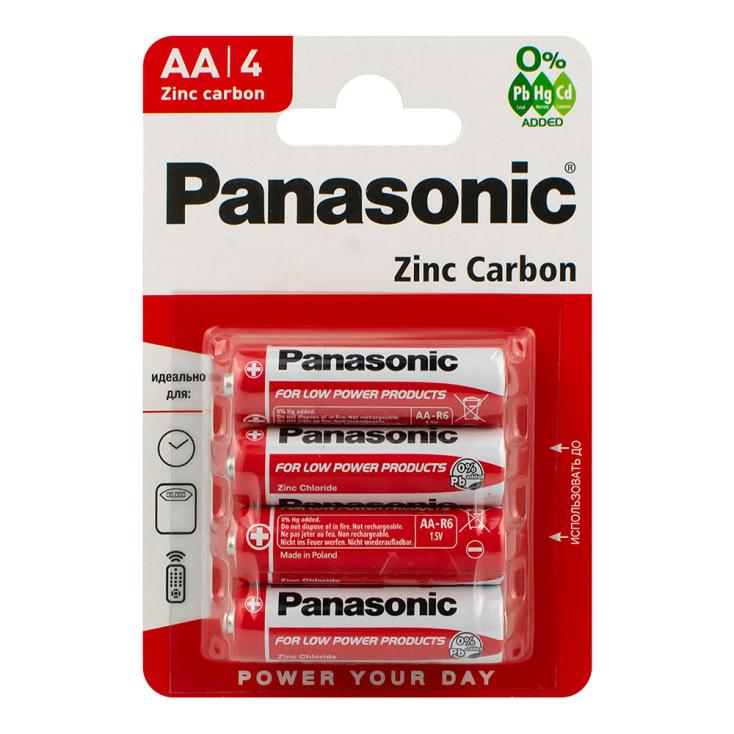 Батарейка солевая Panasonic Zinc Carbon AA/R6 BL-4 4 шт