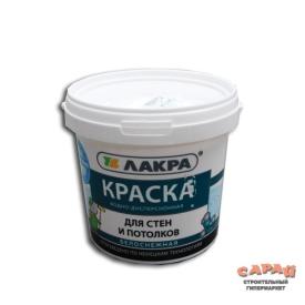 Краска ВД для стен и потолка Лакра, белоснежная, 1,3 кг