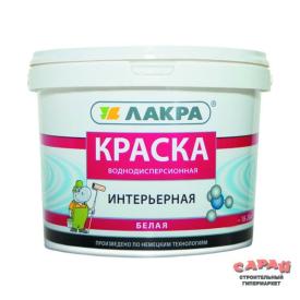 Краска ВД интерьерная Лакра, белая, 6,5 кг