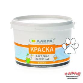 Краска ВД латексная фасадная Лакра, белая, 3 кг