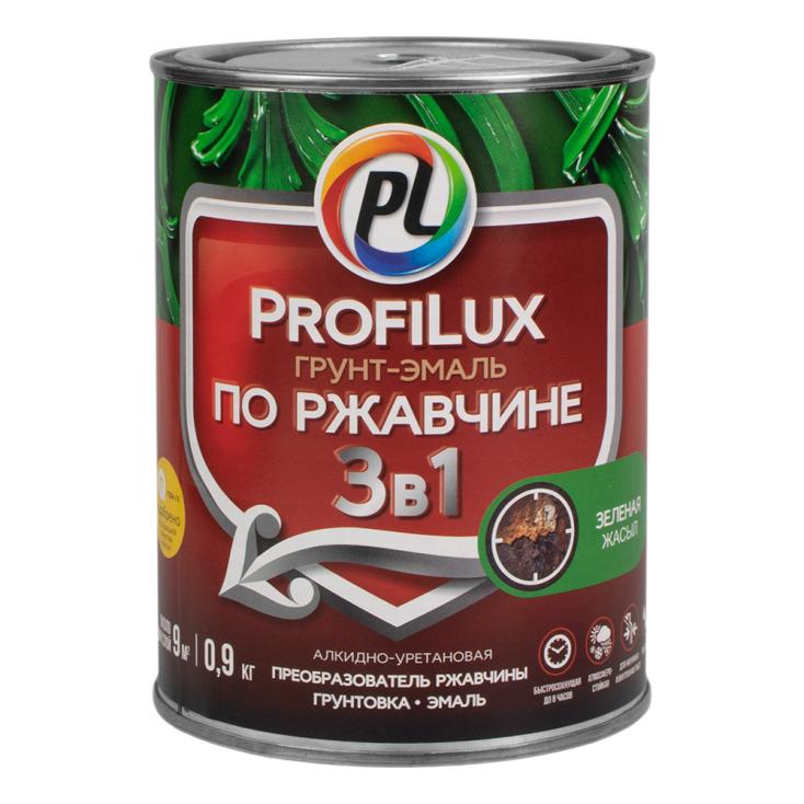 Грунт-эмаль по ржавчине 3 в 1 Profilux, зеленая, 0,9 кг