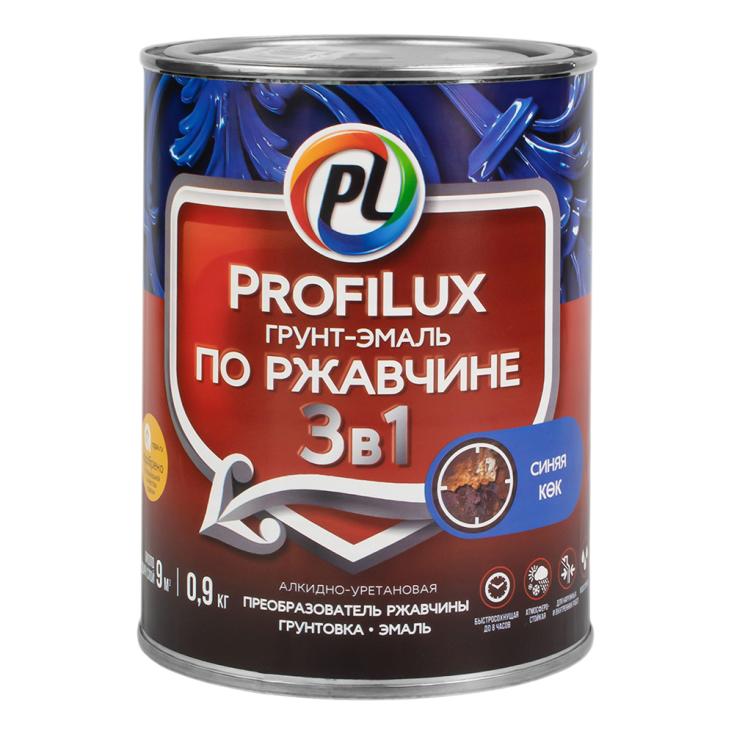 Грунт-эмаль по ржавчине 3 в 1 Profilux, синяя 0,9 кг