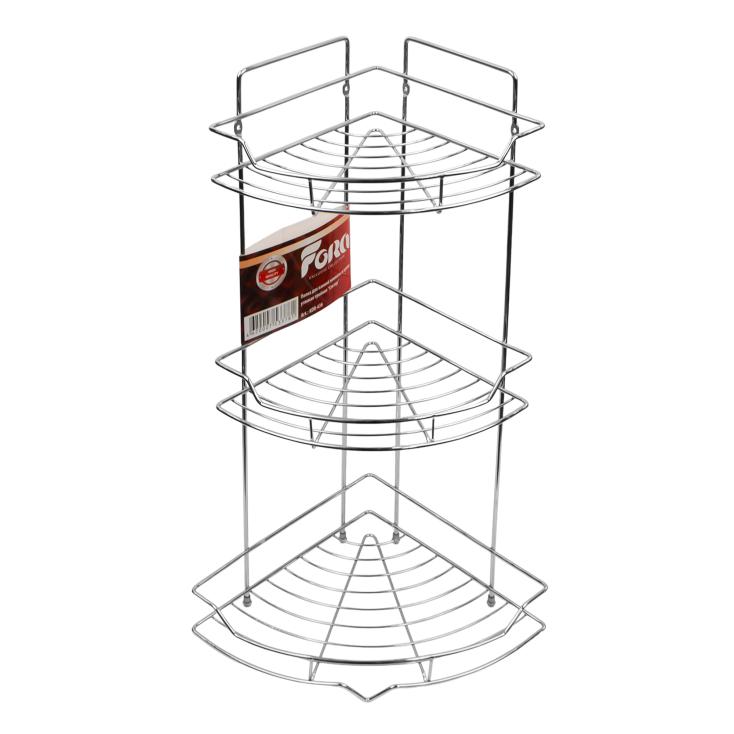 Полка для ванной угловая 3-х ярусная KOR-436