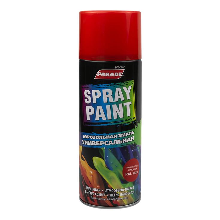 Эмаль аэрозольная PARADE SPRAY PAINT RAL 3020 Транспортный-красный