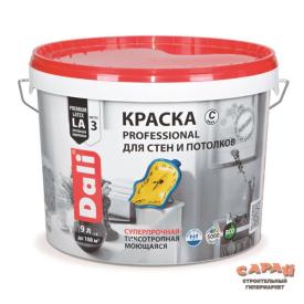 Краска ВД для стен и потолков Dali Professional база C  бесцветная 9 л