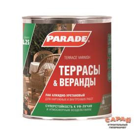 Лак для террас Parade Террасы & Веранды L25 бесцветный п/мат. 0,75 л