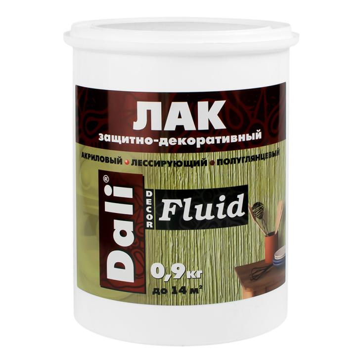 Лак акриловый полуглянцевый бесцветный  DALI-decor Fluid 0.9 кг