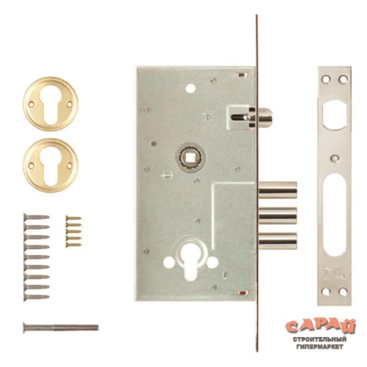 Корпус замка врезного цилиндрового 252/R w/b никель техн, комплек, KALE KILIT