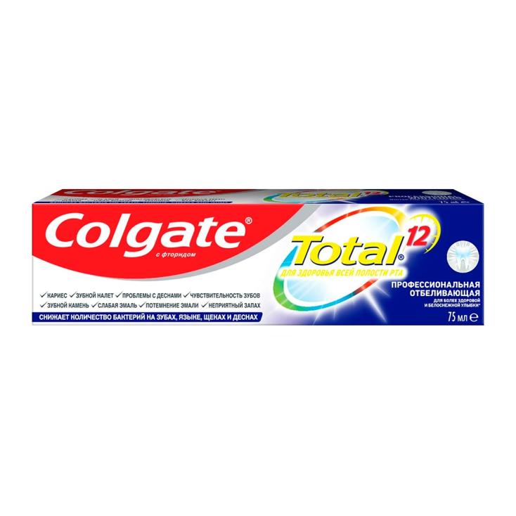 Паста зубная Colgate Тотал 12 профессиональная отбеливающая 75 мл