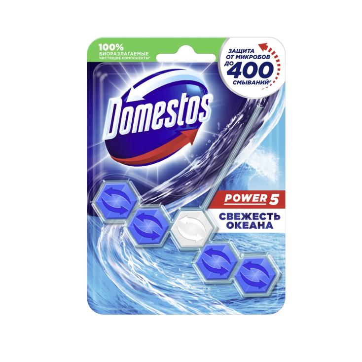 Блок для унитаза DOMESTOS Свежесть моря 5*55г