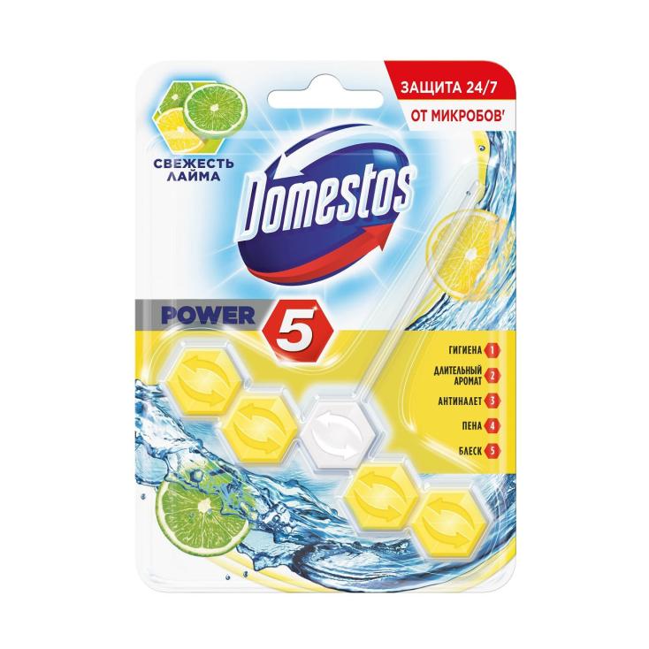 Блок для унитаза DOMESTOS Свежесть лайма 5*55г