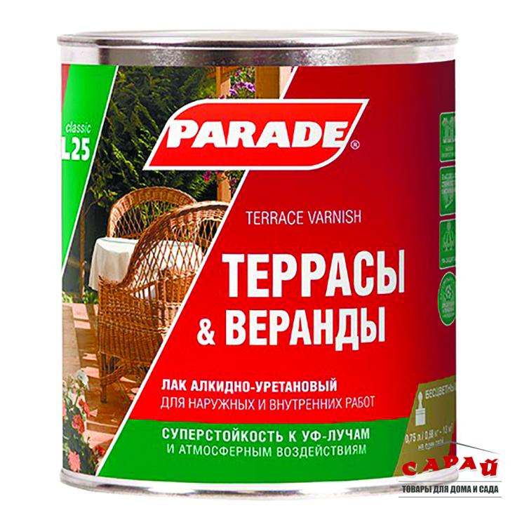 Лак для террас Parade Террасы & Веранды L25 бесцветный матовый 0,75 л