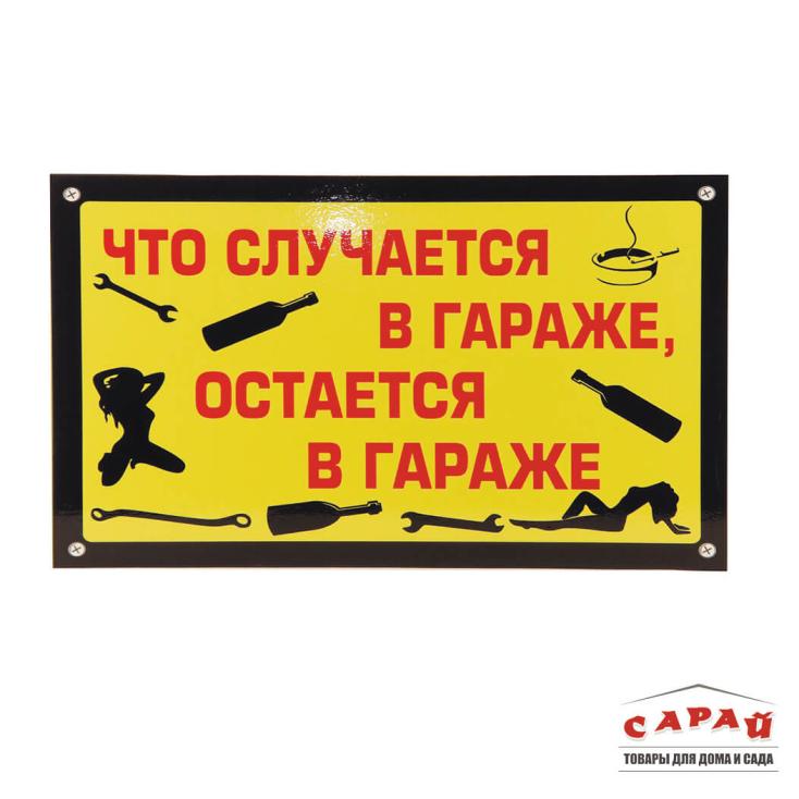 Табличка TPS 027 "Что в гараже" пластик 3мм, 30*19,5см