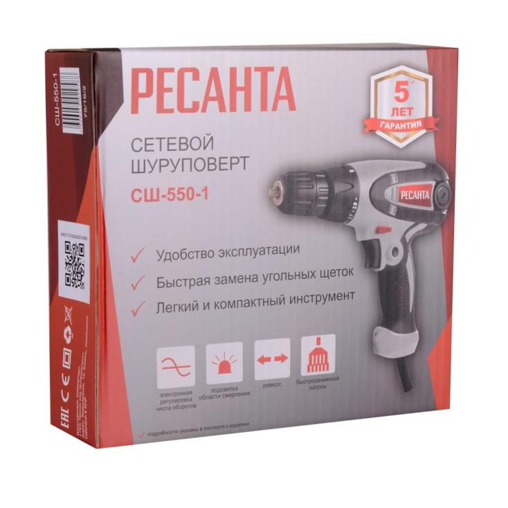 Шуруповерт сетевой Ресанта СШ-550-1 550Вт