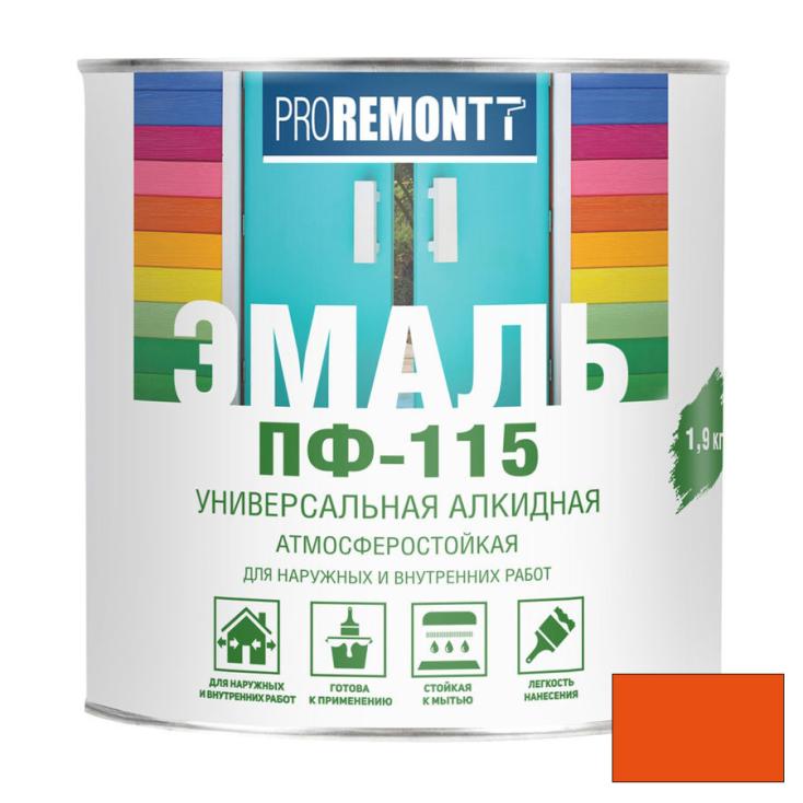 Эмаль ПФ-115 PROREMONT оранжевый 1,9 кг Л-С