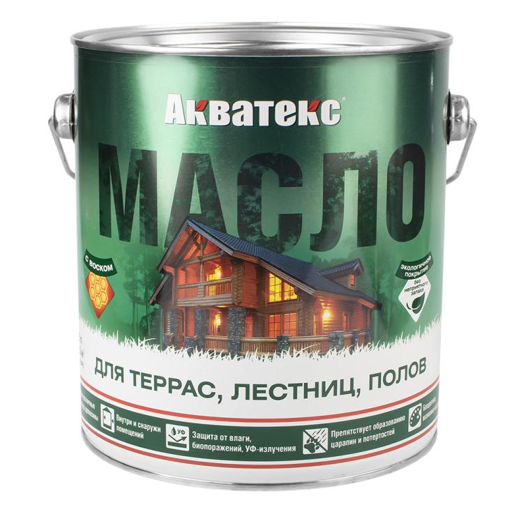 Масло для террас,лестниц,полов Акватекс бесцветный 2,5л (4)