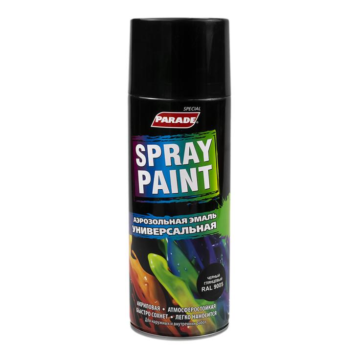 Эмаль аэрозольная PARADE SPRAY PAINT RAL 9005 черный глянцевый