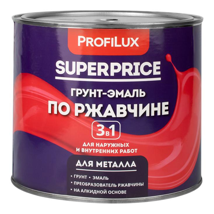 Грунт-эмаль по ржавчине SUPERPRICE 3в1 черная 1,9 кг