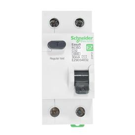 Выключатель автоматический дифференциального тока Schneider Electric EZ9D34632 2п (1P+N) C 32А 30мА тип AC 4.5кА EASY9 2 мод