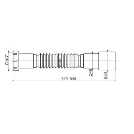 Труба гофрированная 6/4"х40/50 мм 850 мм Alcaplast A770