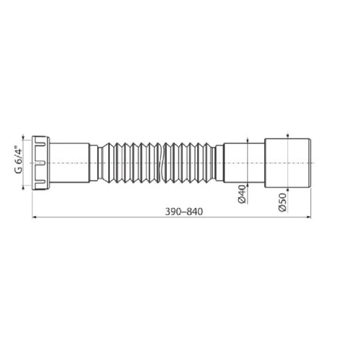 Труба гофрированная 6/4"х40/50 мм 850 мм Alcaplast A770