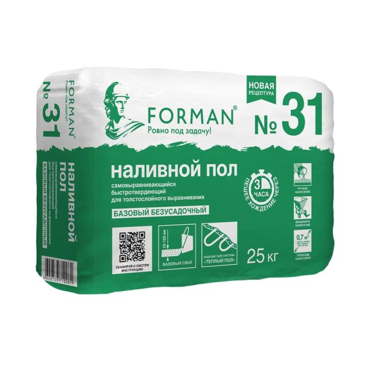 Пол наливной для первоначального выравнивания Forman 31 25 кг