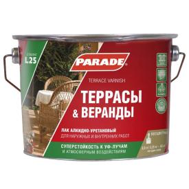 Лак для террас Parade Террасы & Веранды L25 бесцветный полуматовый 2,5 л