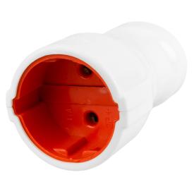 Гнездо штепсельное белое  б/з евро IP20 (ABS-пласт) ProfiTec ST TURBO