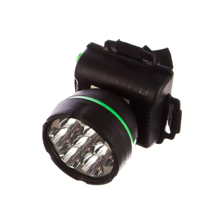 Фонарь налобный 909LED7 (3xR6) 7св/д 0.9W, черный/пластик, поворот. отражат.