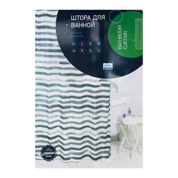 Шторка для ванны 180х200 см Stripes blue ch18128