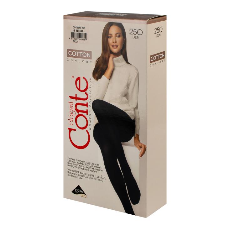 Колготки Conte Cotton 250ден XL 6 nero