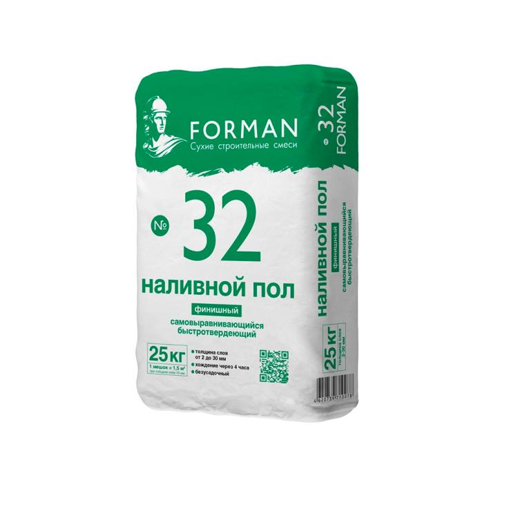 Пол наливной самовыравнивающийся быстротвердеющий Forman 33 25 кг