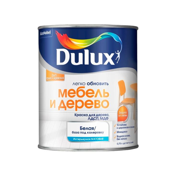 Краска Dulux Мебель и Дерево матовая белая BW 0,7 5л