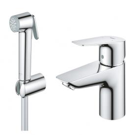 Смеситель для раковины с гигиеническим душем Grohe BauEdge 23757001 однорычажный