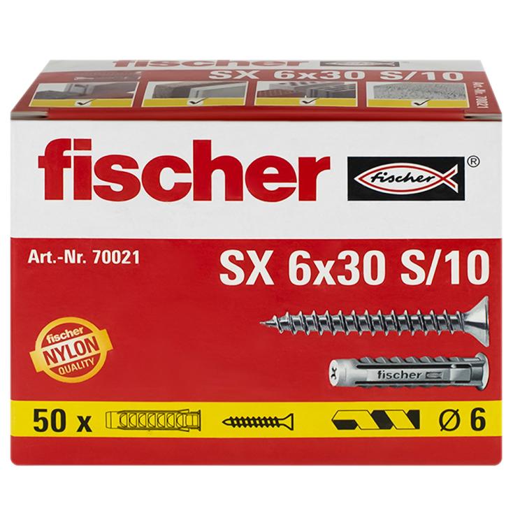 Дюбель-гвоздь нейлоновый 6х30 мм 50 шт Fischer SX