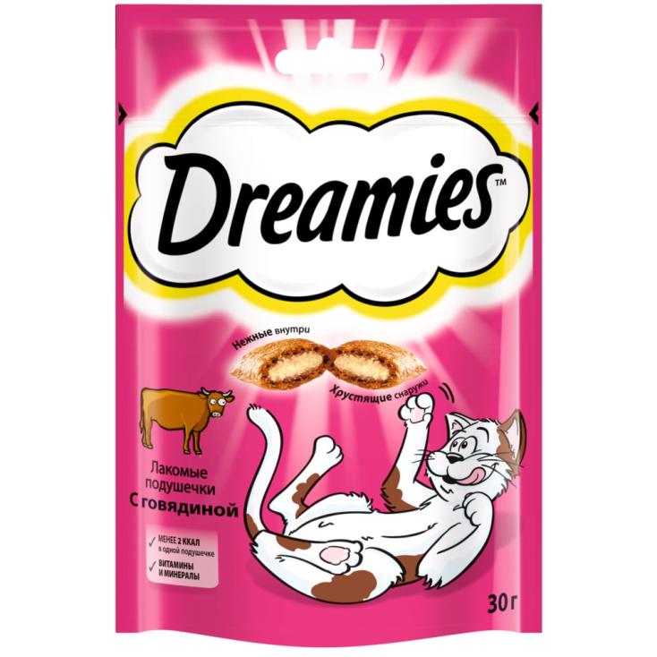 Лакомства для кошек Dreamies Подушечки Говядина 30 г