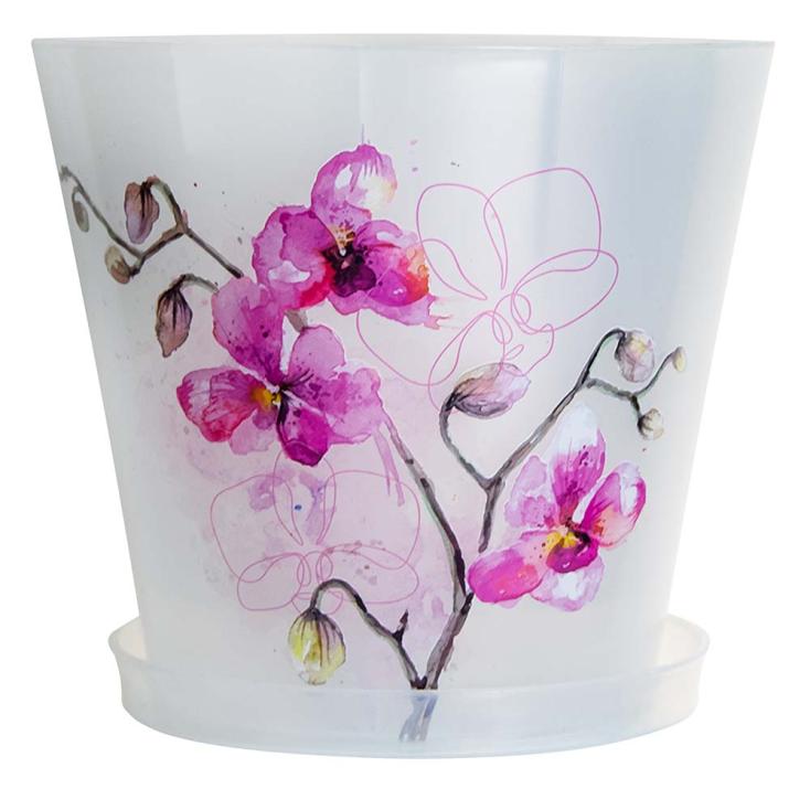 Горшок цветочный London Orchid Deco фуксия орхидея 16 cм 1,6 л