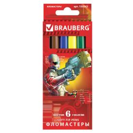 Фломастеры BRAUBERG Star Patrol 6цветов