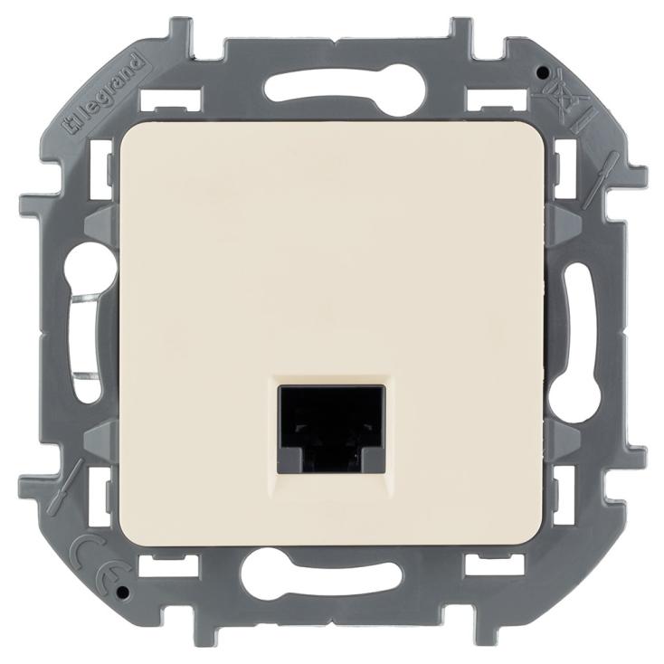 Розетка компьютерная Inspiria RJ45 категория 6 UTP механизм слоновая кость Leg 673831 1445164