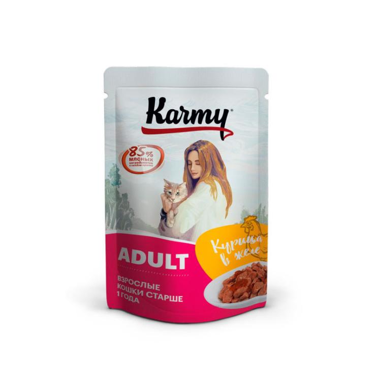 Корм для кошек Karmy Adult Курица в желе 80 г