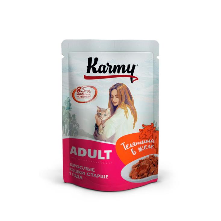 Корм для кошек Karmy Adult Телятина в желе 80 г