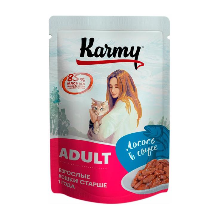 Корм для кошек Karmy Adult Лосось в соусе 80 г