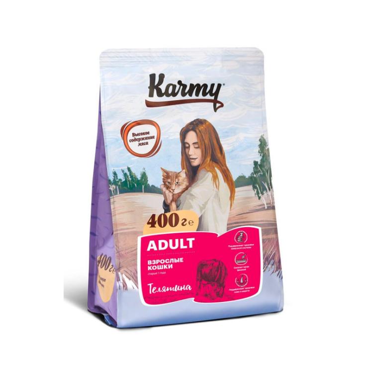 Корм для кошек сухой Karmy Adult Телятина 400 г