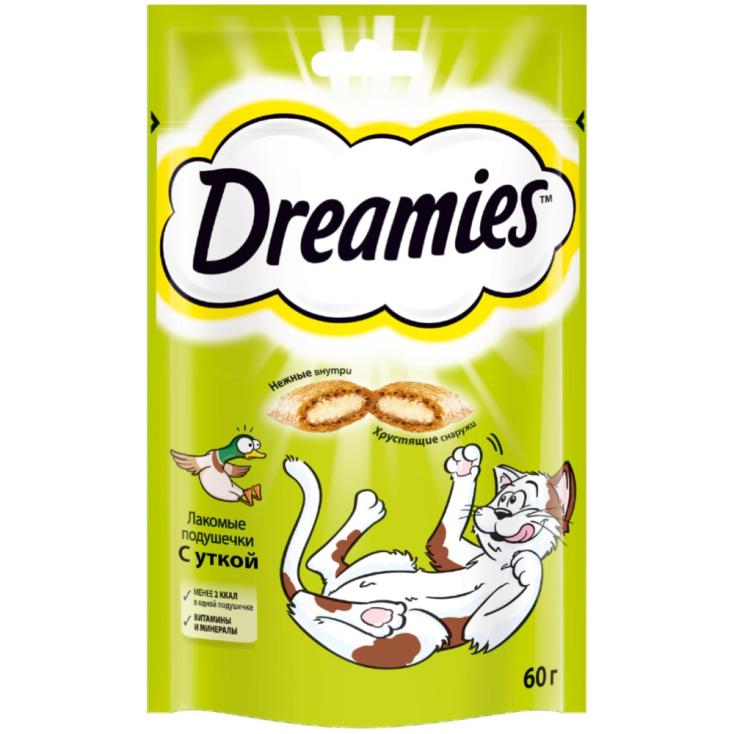 Лакомства для кошек Dreamies Подушечки Утка 60 г