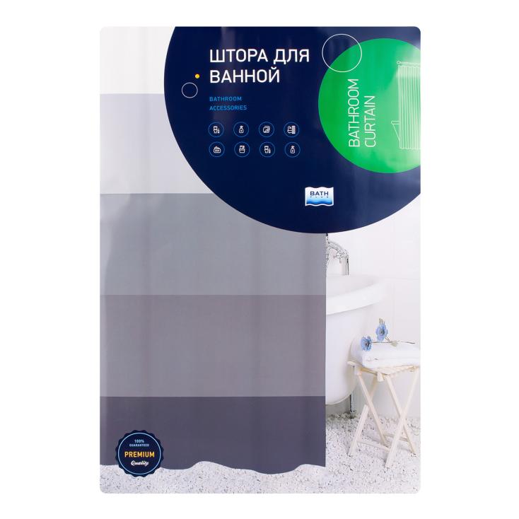 Штора для ванны 180х200 см Gradient line grey ch21058