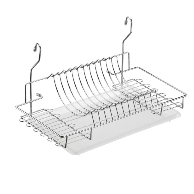 Сушка для посуды с пластиковым поддоном хром