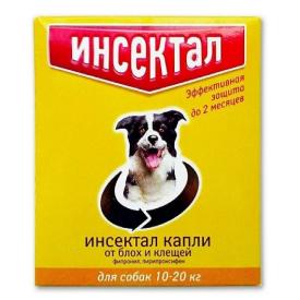 Капли от блох и клещей Инсектал для собак от 10 кг до 20 кг 1,5 мл УТ-00009742