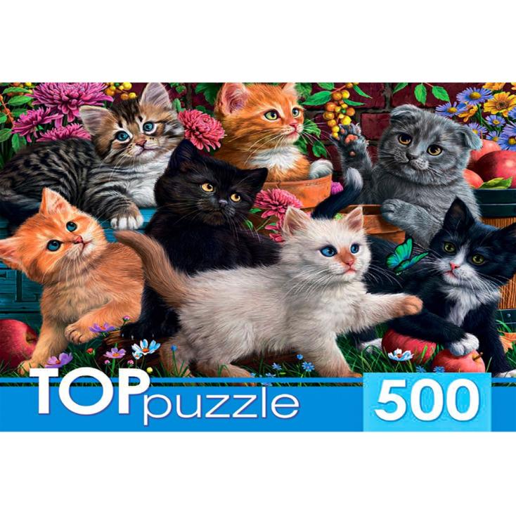 TOPpuzzle. ПАЗЛЫ 500 элементов. ХТП500-6809 Игривые котята