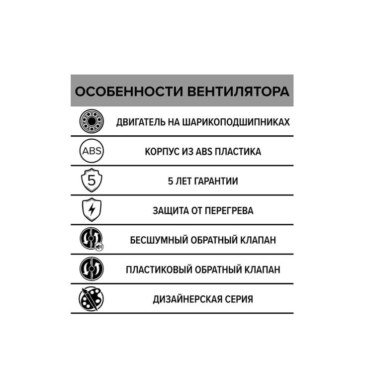 Вентилятор осевой вытяжной с обратным клапаном Diciti Rio 4C matt black 100 мм