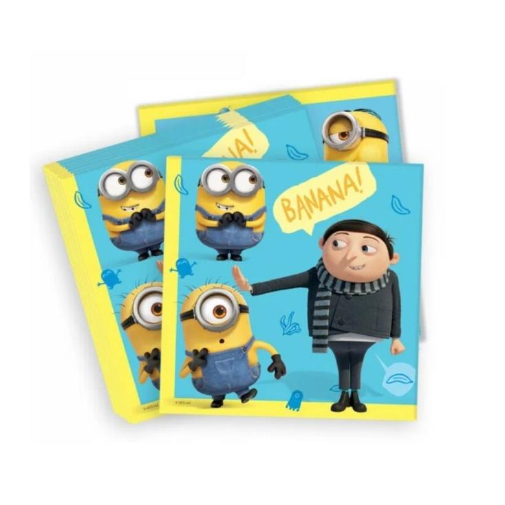 Салфетки бумажные трехслойные-1 Minions 2 33x33 см 20 шт 3D дизайн